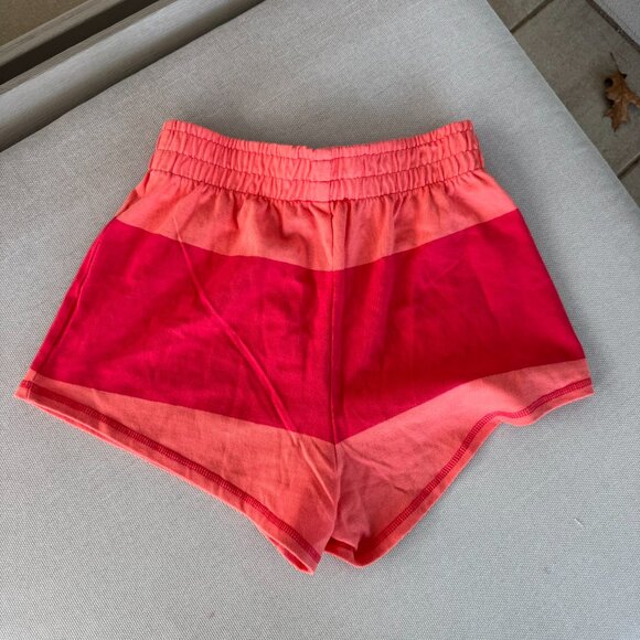 Free People Movement Retro Rugby Sweater Striped Shorts Set Pink Coral XS - Picture 8 of 13